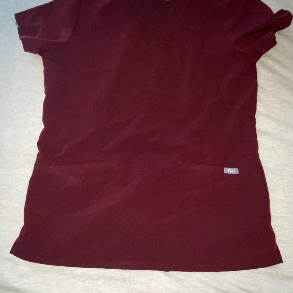 Figs Burgundy Technical Collection Top